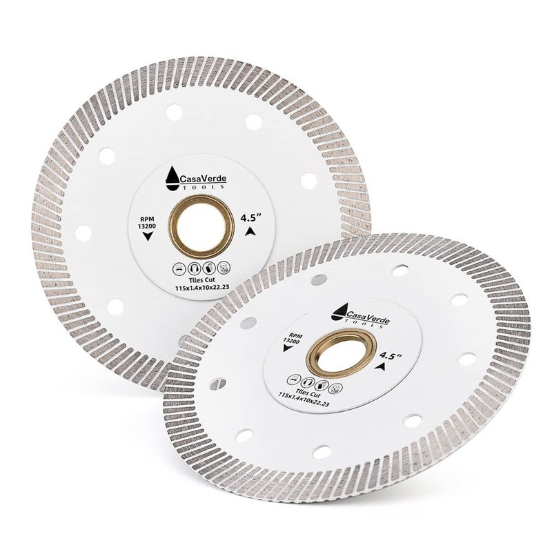 Casaverde 2pc/Lot 4.5" Super Thin Porcelain Tile Blade Diamond Saw Blades for Marble and Tiles - Image 1